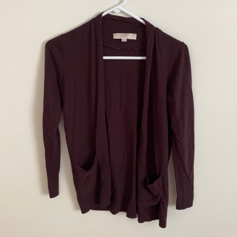 Eggplant long sleeved cardigan